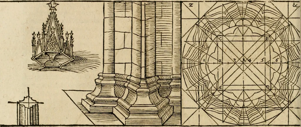 An illustration from Vitruuius, des aller namhafftigisten vnnd hocherfahrnesten, römischen Architecti, vnnd kunstreichen Werck oder Bawmeisters, Marci Vitruuij Pollionis, zehen Bücher von der Architectur vnd künstlichem Bawen ..., 1614, leaf 91