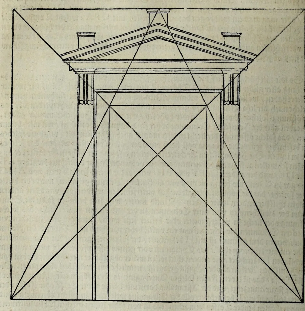 An illustration from Vitruuius teutsch : nemlichen des aller namhafftigisten vñ hocherfarnesten römischen Architecti vnd kunstreichen Werck oder Bawmeisters Marci Vitruuij Pollionis Zehen Bücher von der Architectur vnd künstlichem Bawen ..., 1548, leaf 366