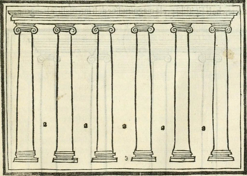 An illustration from M.L. Vitrvuio Pollione De architectura, 1524, leaf 96