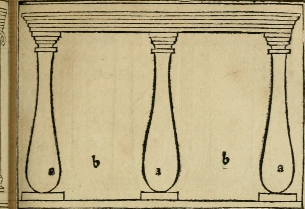 An illustration from M. Vitrvvii De architectura libri decem : summa diligentia recogniti atq; excusi : cum nonnullis figuris sub hoc signo * positis, nunq antea impraessis : additis Iulij Frontini De aqueductibus libris, proter materiae affinitatem, 1523, leaf 108