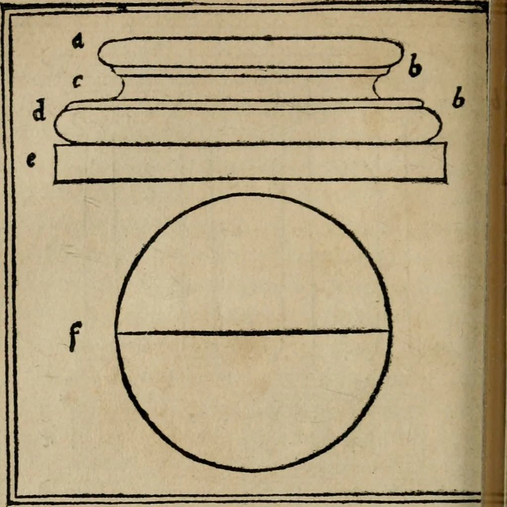 An illustration from M. Vitrvvii De architectura libri decem : summa diligentia recogniti atq; excusi : cum nonnullis figuris sub hoc signo * positis, nunq antea impraessis : additis Iulij Frontini De aqueductibus libris, proter materiae affinitatem, 1523, leaf 115