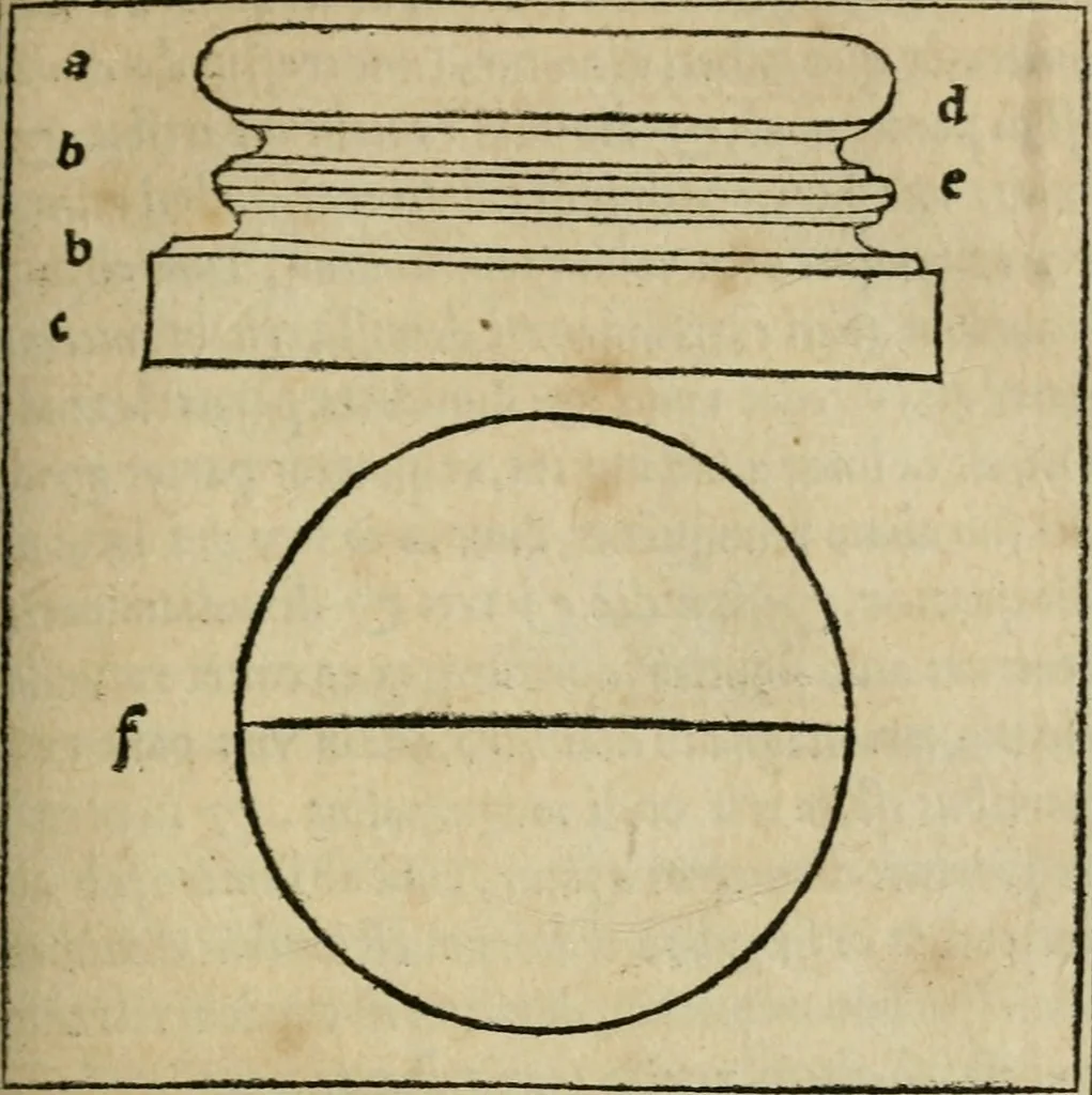 An illustration from M. Vitrvvii De architectura libri decem : summa diligentia recogniti atq; excusi : cum nonnullis figuris sub hoc signo * positis, nunq antea impraessis : additis Iulij Frontini De aqueductibus libris, proter materiae affinitatem, 1523, leaf 116