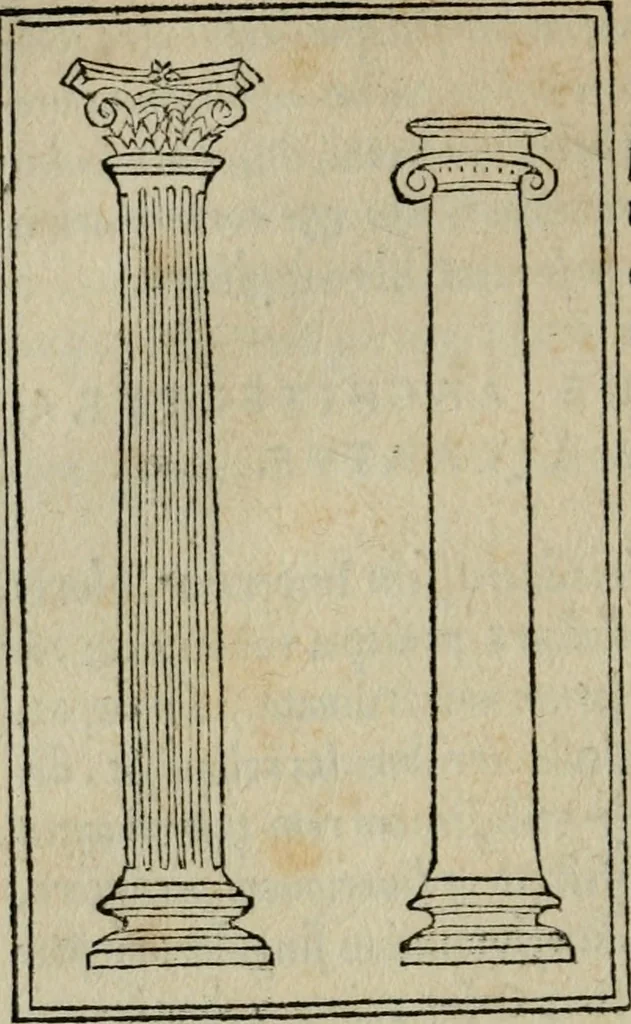 An illustration from M. Vitrvvii De architectura libri decem : summa diligentia recogniti atq; excusi : cum nonnullis figuris sub hoc signo * positis, nunq antea impraessis : additis Iulij Frontini De aqueductibus libris, proter materiae affinitatem, 1523, leaf 125