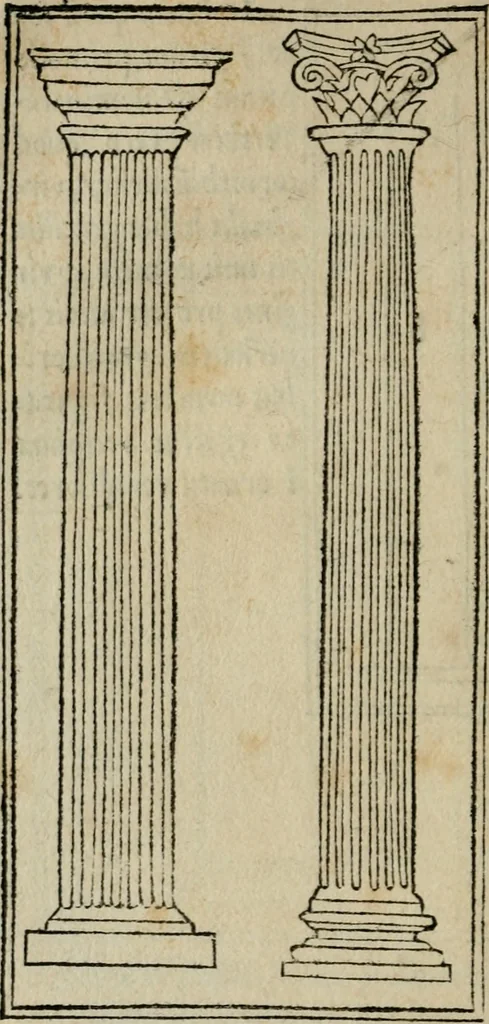 An illustration from M. Vitrvvii De architectura libri decem : summa diligentia recogniti atq; excusi : cum nonnullis figuris sub hoc signo * positis, nunq antea impraessis : additis Iulij Frontini De aqueductibus libris, proter materiae affinitatem, 1523, leaf 129