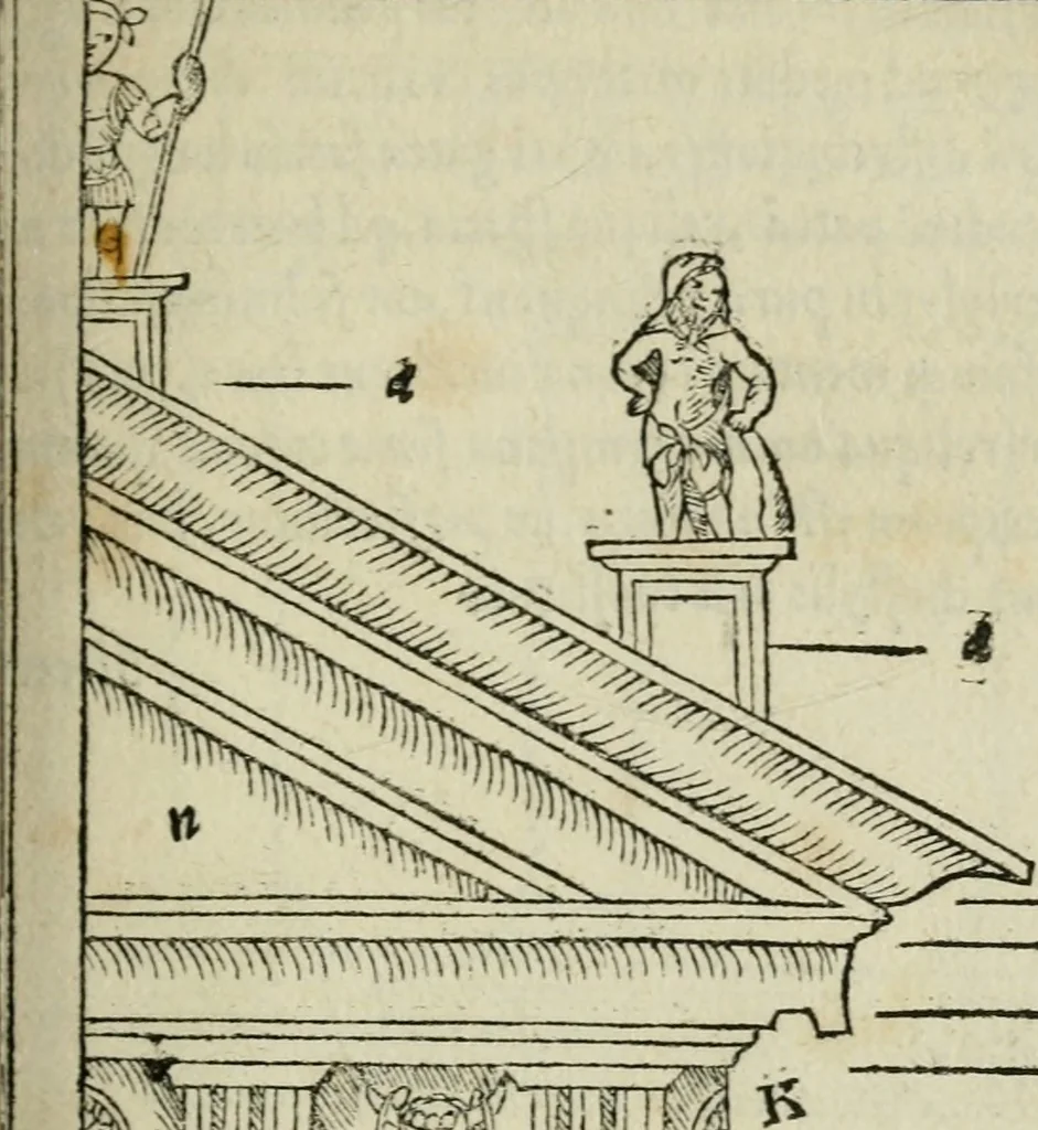 An illustration from M. Vitrvvii De architectura libri decem : summa diligentia recogniti atq; excusi : cum nonnullis figuris sub hoc signo * positis, nunq antea impraessis : additis Iulij Frontini De aqueductibus libris, proter materiae affinitatem, 1523, leaf 138
