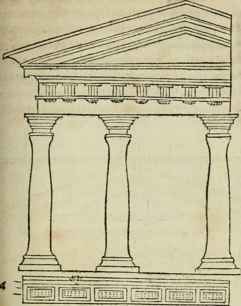 An illustration from M. Vitrvvii De architectura libri decem : summa diligentia recogniti atq; excusi : cum nonnullis figuris sub hoc signo * positis, nunq antea impraessis : additis Iulij Frontini De aqueductibus libris, proter materiae affinitatem, 1523, leaf 140
