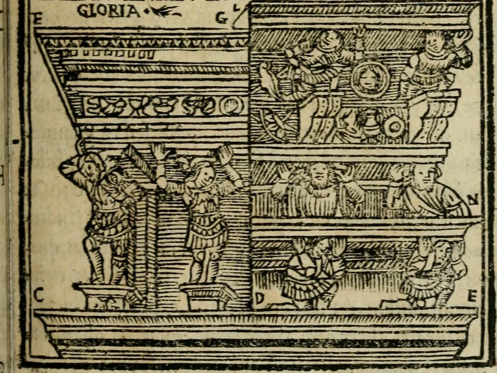 An illustration from M. Vitrvvii De architectura libri decem : summa diligentia recogniti atq; excusi : cum nonnullis figuris sub hoc signo * positis, nunq antea impraessis : additis Iulij Frontini De aqueductibus libris, proter materiae affinitatem, 1523, leaf 18