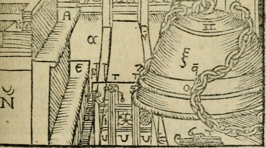 An illustration from M. Vitrvvii De architectura libri decem : summa diligentia recogniti atq; excusi : cum nonnullis figuris sub hoc signo * positis, nunq antea impraessis : additis Iulij Frontini De aqueductibus libris, proter materiae affinitatem, 1523, leaf 190