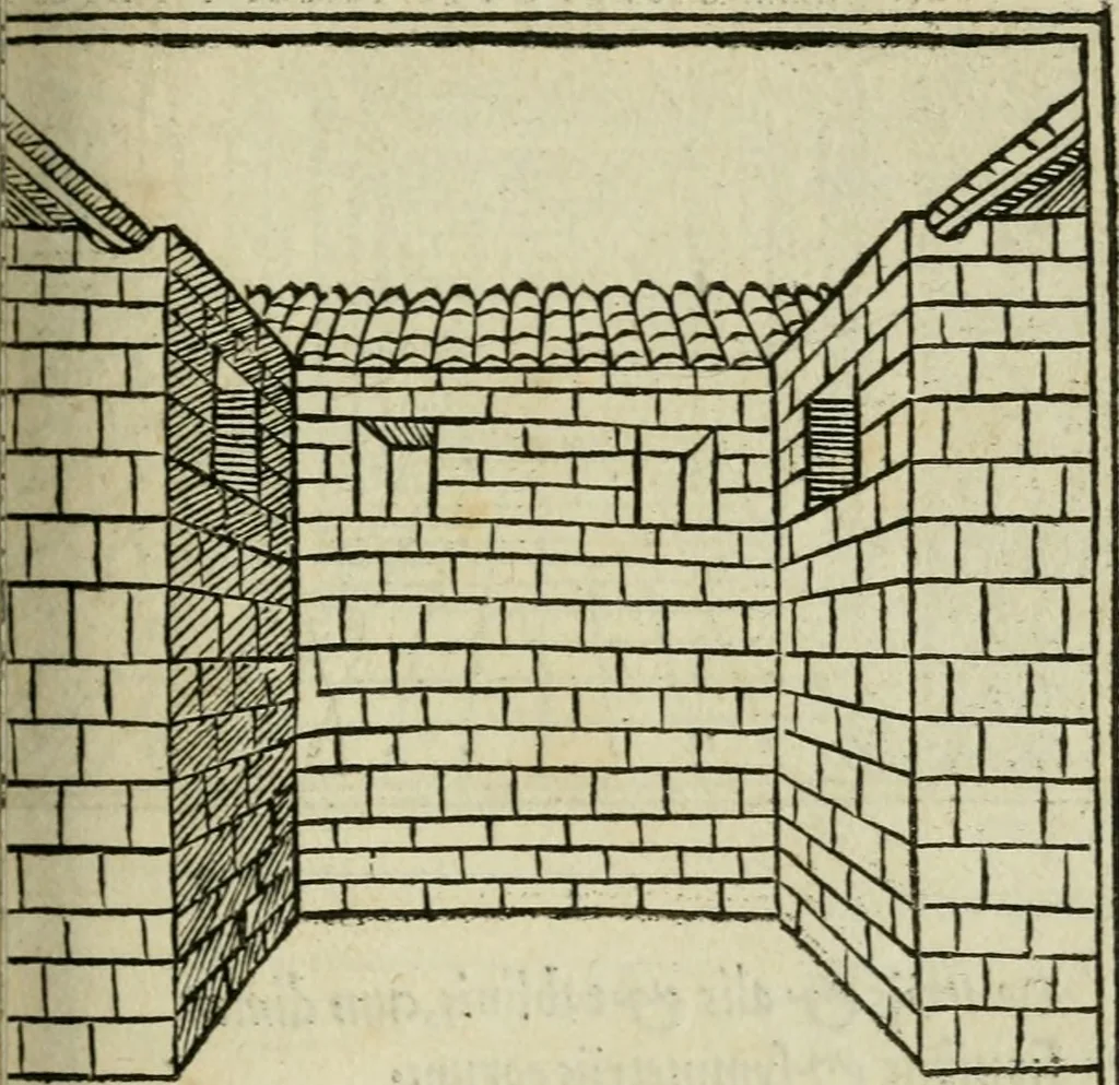 An illustration from M. Vitrvvii De architectura libri decem : summa diligentia recogniti atq; excusi : cum nonnullis figuris sub hoc signo * positis, nunq antea impraessis : additis Iulij Frontini De aqueductibus libris, proter materiae affinitatem, 1523, leaf 210
