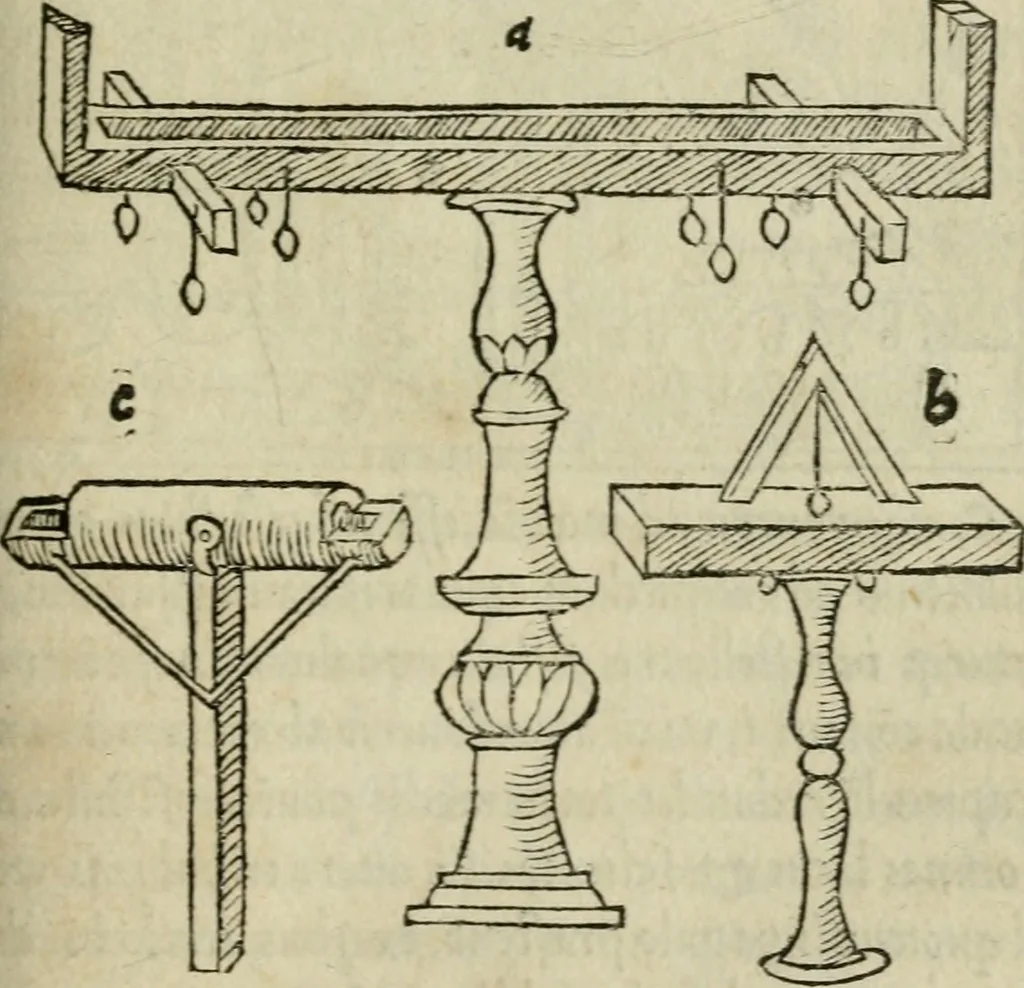 An illustration from M. Vitrvvii De architectura libri decem : summa diligentia recogniti atq; excusi : cum nonnullis figuris sub hoc signo * positis, nunq antea impraessis : additis Iulij Frontini De aqueductibus libris, proter materiae affinitatem, 1523, leaf 274