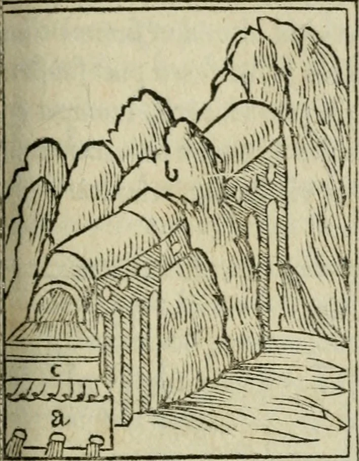 An illustration from M. Vitrvvii De architectura libri decem : summa diligentia recogniti atq; excusi : cum nonnullis figuris sub hoc signo * positis, nunq antea impraessis : additis Iulij Frontini De aqueductibus libris, proter materiae affinitatem, 1523, leaf 276