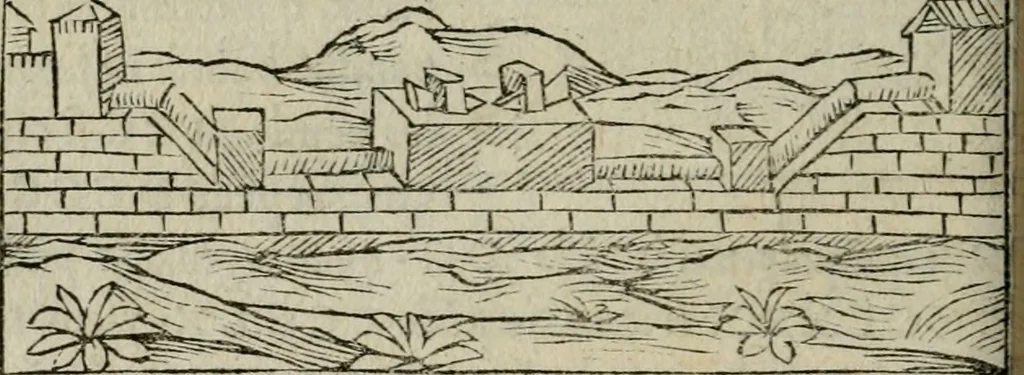 An illustration from M. Vitrvvii De architectura libri decem : summa diligentia recogniti atq; excusi : cum nonnullis figuris sub hoc signo * positis, nunq antea impraessis : additis Iulij Frontini De aqueductibus libris, proter materiae affinitatem, 1523, leaf 277