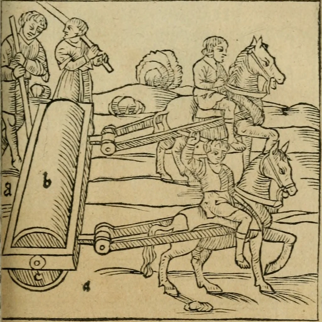 An illustration from M. Vitrvvii De architectura libri decem : summa diligentia recogniti atq; excusi : cum nonnullis figuris sub hoc signo * positis, nunq antea impraessis : additis Iulij Frontini De aqueductibus libris, proter materiae affinitatem, 1523, leaf 324