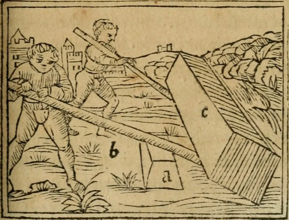 An illustration from M. Vitrvvii De architectura libri decem : summa diligentia recogniti atq; excusi : cum nonnullis figuris sub hoc signo * positis, nunq antea impraessis : additis Iulij Frontini De aqueductibus libris, proter materiae affinitatem, 1523, leaf 326