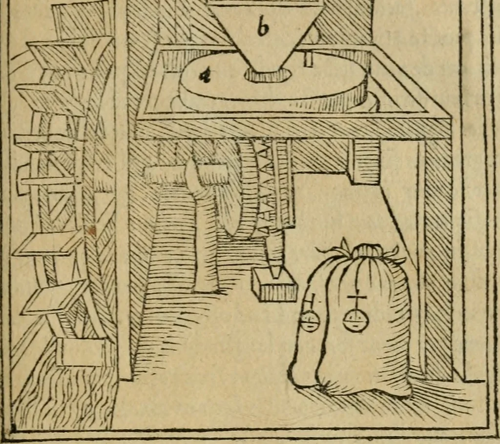 An illustration from M. Vitrvvii De architectura libri decem : summa diligentia recogniti atq; excusi : cum nonnullis figuris sub hoc signo * positis, nunq antea impraessis : additis Iulij Frontini De aqueductibus libris, proter materiae affinitatem, 1523, leaf 334