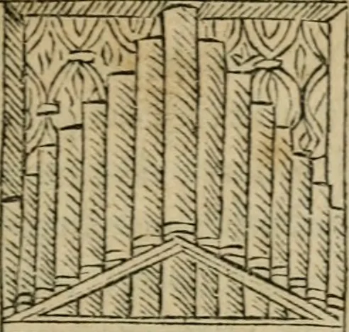 An illustration from M. Vitrvvii De architectura libri decem : summa diligentia recogniti atq; excusi : cum nonnullis figuris sub hoc signo * positis, nunq antea impraessis : additis Iulij Frontini De aqueductibus libris, proter materiae affinitatem, 1523, leaf 340