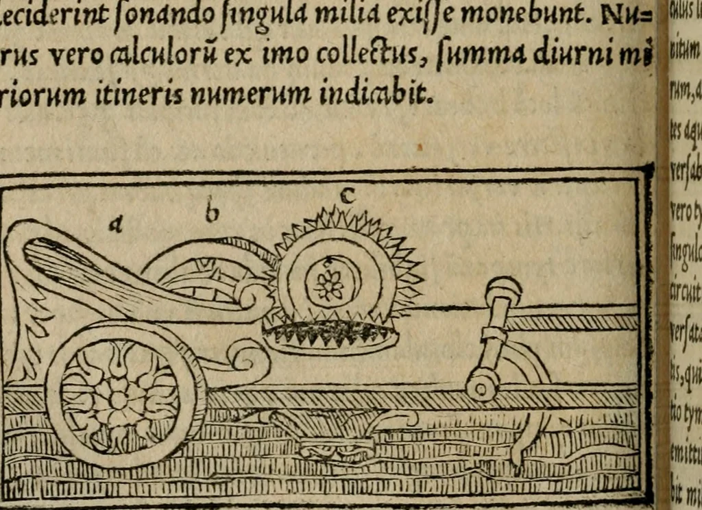 An illustration from M. Vitrvvii De architectura libri decem : summa diligentia recogniti atq; excusi : cum nonnullis figuris sub hoc signo * positis, nunq antea impraessis : additis Iulij Frontini De aqueductibus libris, proter materiae affinitatem, 1523, leaf 341