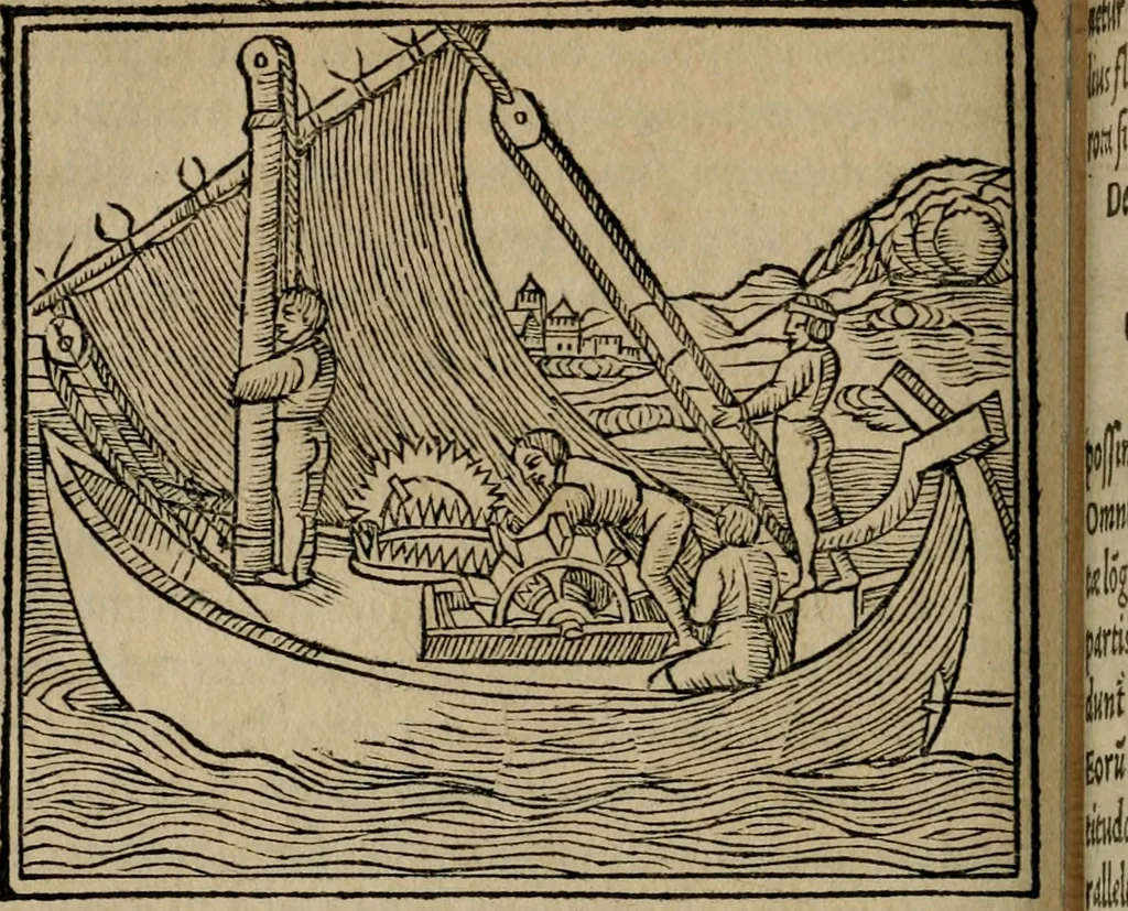 An illustration from M. Vitrvvii De architectura libri decem : summa diligentia recogniti atq; excusi : cum nonnullis figuris sub hoc signo * positis, nunq antea impraessis : additis Iulij Frontini De aqueductibus libris, proter materiae affinitatem, 1523, leaf 343