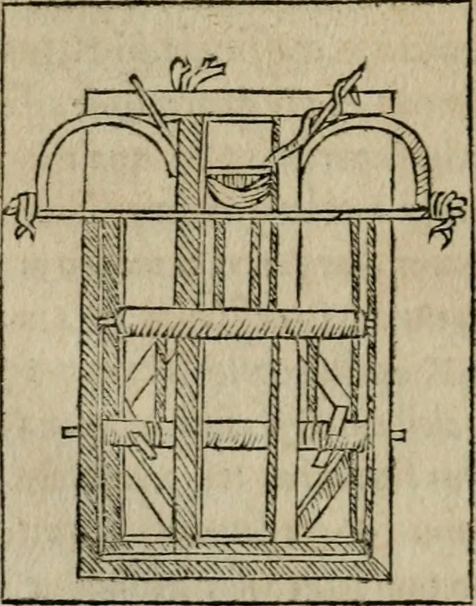 An illustration from M. Vitrvvii De architectura libri decem : summa diligentia recogniti atq; excusi : cum nonnullis figuris sub hoc signo * positis, nunq antea impraessis : additis Iulij Frontini De aqueductibus libris, proter materiae affinitatem, 1523, leaf 349