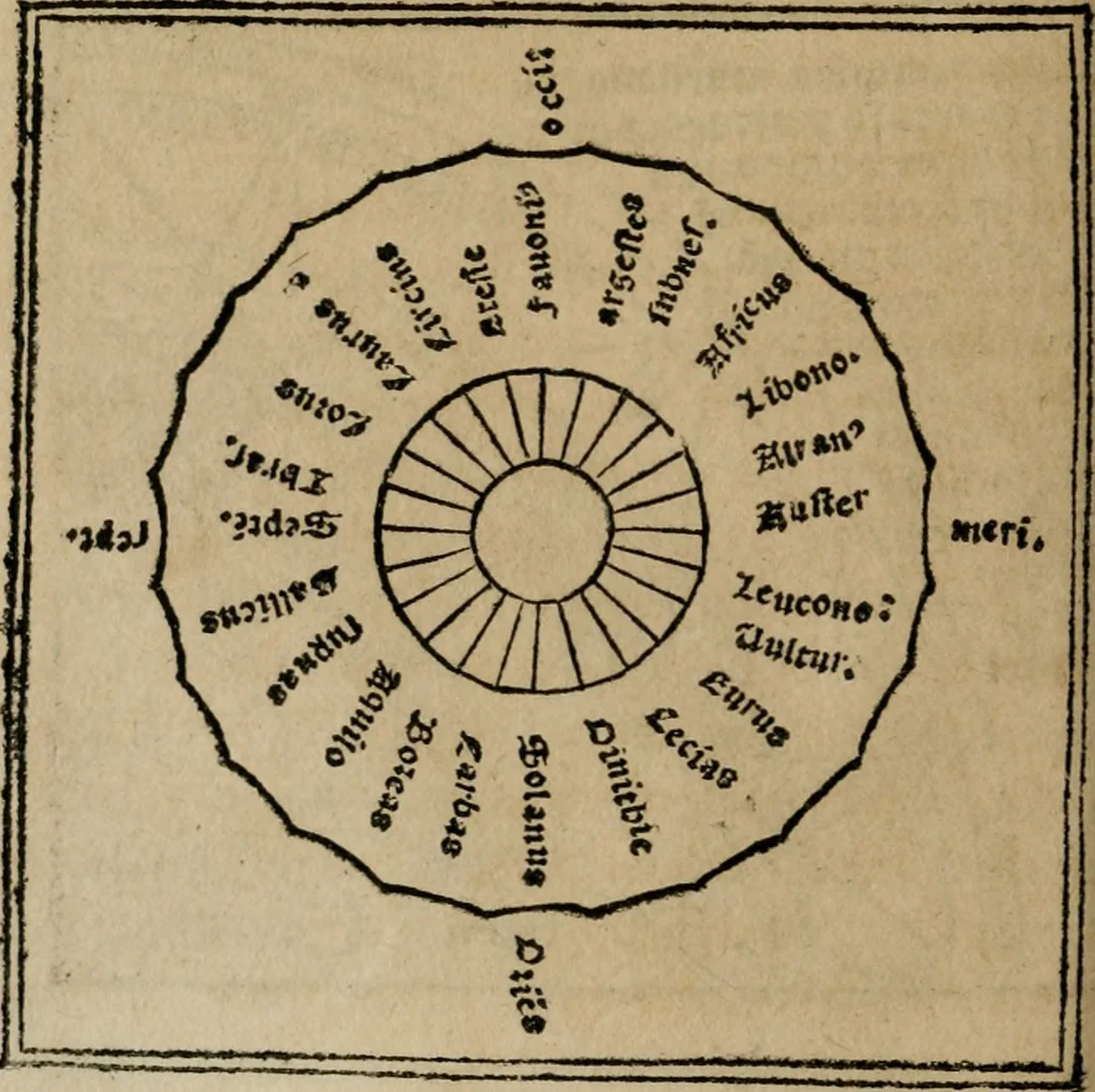 An illustration from M. Vitrvvii De architectura libri decem : summa diligentia recogniti atq; excusi : cum nonnullis figuris sub hoc signo * positis, nunq antea impraessis : additis Iulij Frontini De aqueductibus libris, proter materiae affinitatem, 1523, leaf 49