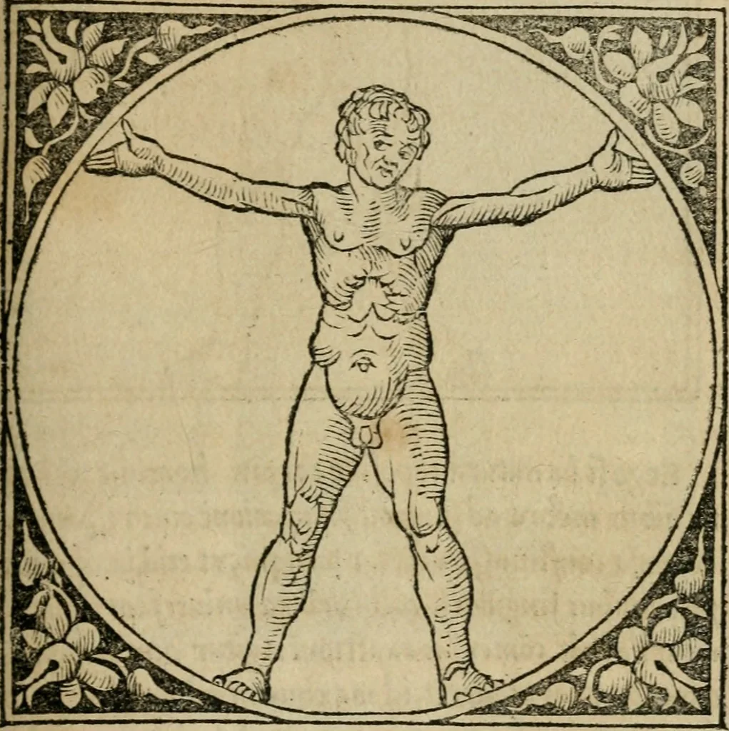 An illustration from M. Vitrvvii De architectura libri decem : summa diligentia recogniti atq; excusi : cum nonnullis figuris sub hoc signo * positis, nunq antea impraessis : additis Iulij Frontini De aqueductibus libris, proter materiae affinitatem, 1523, leaf 94