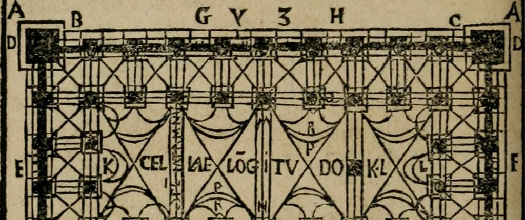 An illustration from M. Vitrvvii De architectura libri decem : summa diligentia recogniti atq; excusi : cum nonnullis figuris sub hoc signo * positis, nunq antea impraessis : additis Iulij Frontini De aqueductibus libris, proter materiae affinitatem, 1523, leaf 99