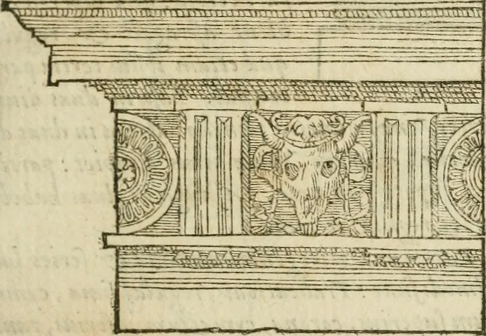 An illustration from M. Vitrvvii Pollionis De architectvra libri decem, ad Caes. Avgvstvm, omnibus omnium editionibus longè emendatiores, collatis veteribus exemplis, 1586, leaf 118