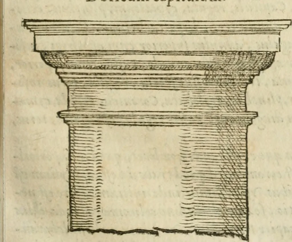An illustration from M. Vitrvvii Pollionis De architectvra libri decem, ad Caes. Avgvstvm, omnibus omnium editionibus longè emendatiores, collatis veteribus exemplis, 1586, leaf 118