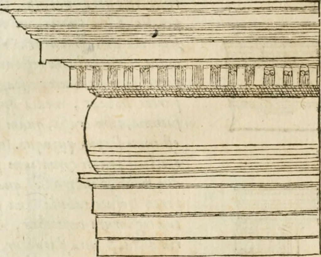 An illustration from M. Vitrvvii Pollionis De architectvra libri decem, ad Caes. Avgvstvm, omnibus omnium editionibus longè emendatiores, collatis veteribus exemplis, 1586, leaf 121