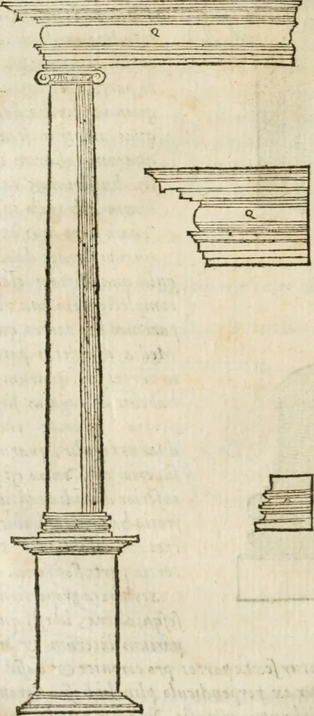An illustration from M. Vitrvvii Pollionis De architectvra libri decem, ad Caes. Avgvstvm, omnibus omnium editionibus longè emendatiores, collatis veteribus exemplis, 1586, leaf 123