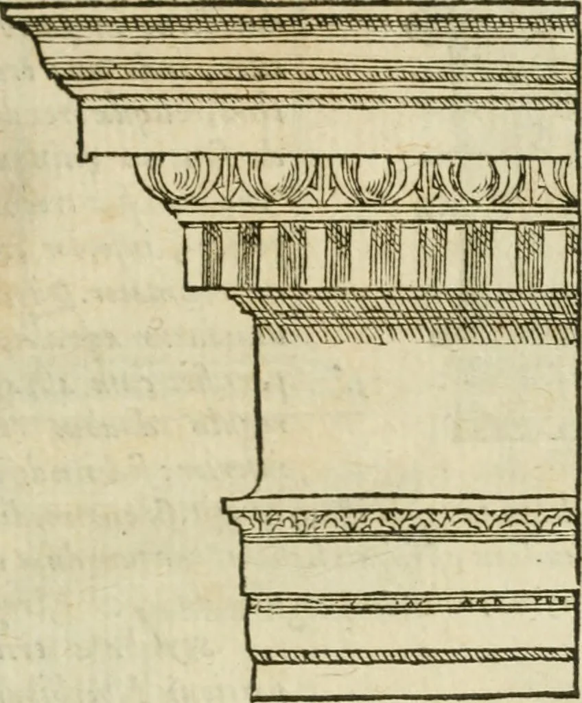 An illustration from M. Vitrvvii Pollionis De architectvra libri decem, ad Caes. Avgvstvm, omnibus omnium editionibus longè emendatiores, collatis veteribus exemplis, 1586, leaf 124
