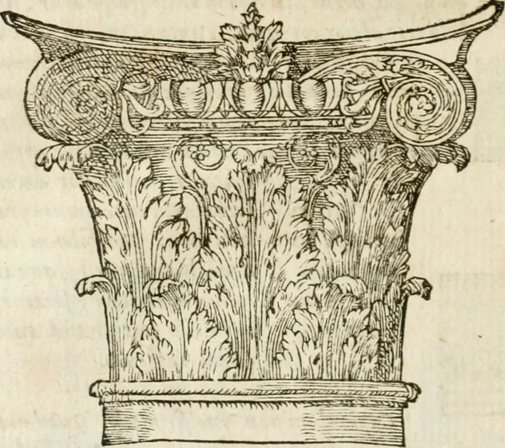 An illustration from M. Vitrvvii Pollionis De architectvra libri decem, ad Caes. Avgvstvm, omnibus omnium editionibus longè emendatiores, collatis veteribus exemplis, 1586, leaf 127