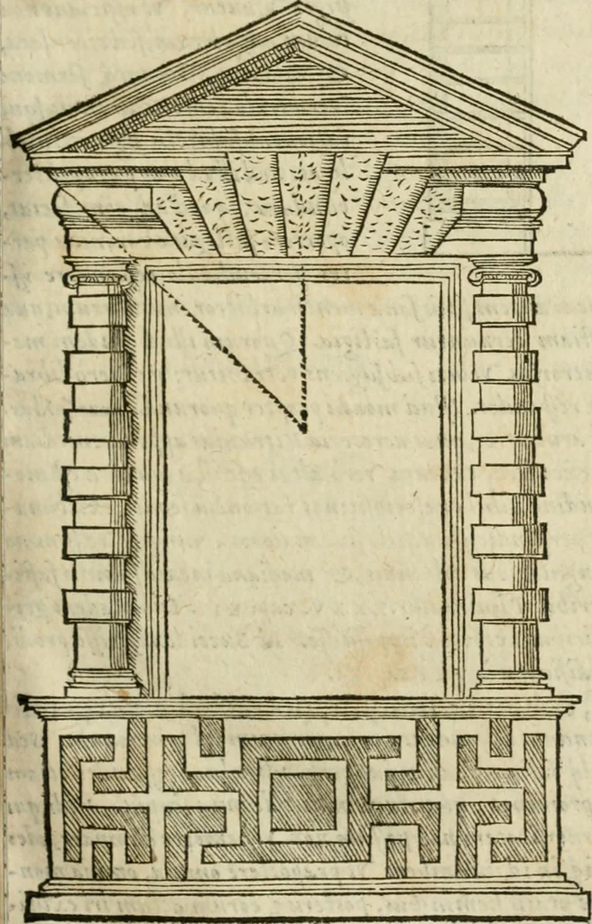 An illustration from M. Vitrvvii Pollionis De architectvra libri decem, ad Caes. Avgvstvm, omnibus omnium editionibus longè emendatiores, collatis veteribus exemplis, 1586, leaf 140