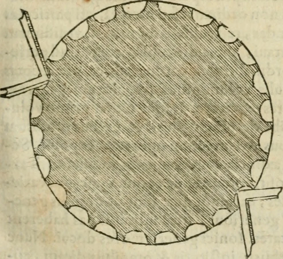 An illustration from M. Vitrvvii Pollionis De architectvra libri decem, ad Caes. Avgvstvm, omnibus omnium editionibus longè emendatiores, collatis veteribus exemplis, 1586, leaf 142