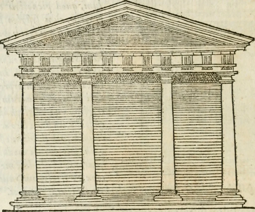 An illustration from M. Vitrvvii Pollionis De architectvra libri decem, ad Caes. Avgvstvm, omnibus omnium editionibus longè emendatiores, collatis veteribus exemplis, 1586, leaf 163