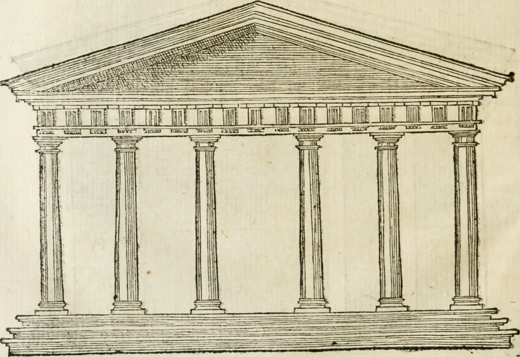 An illustration from M. Vitrvvii Pollionis De architectvra libri decem, ad Caes. Avgvstvm, omnibus omnium editionibus longè emendatiores, collatis veteribus exemplis, 1586, leaf 163
