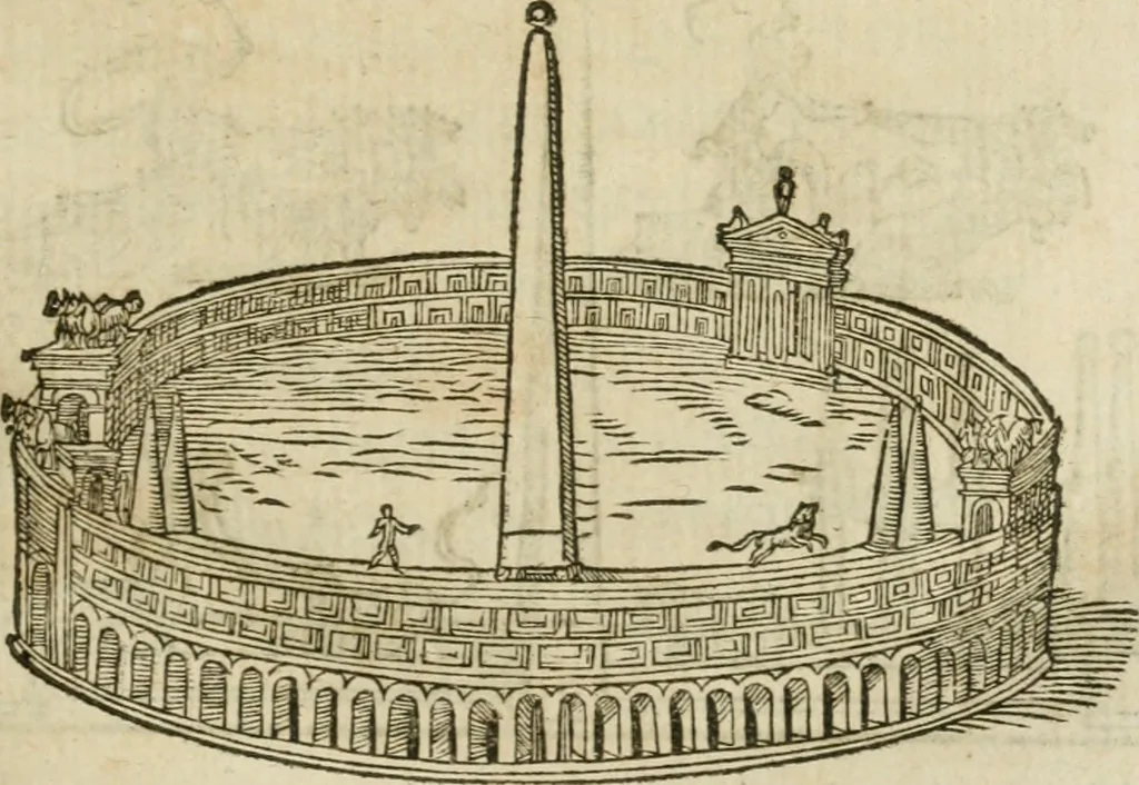 An illustration from M. Vitrvvii Pollionis De architectvra libri decem, ad Caes. Avgvstvm, omnibus omnium editionibus longè emendatiores, collatis veteribus exemplis, 1586, leaf 196