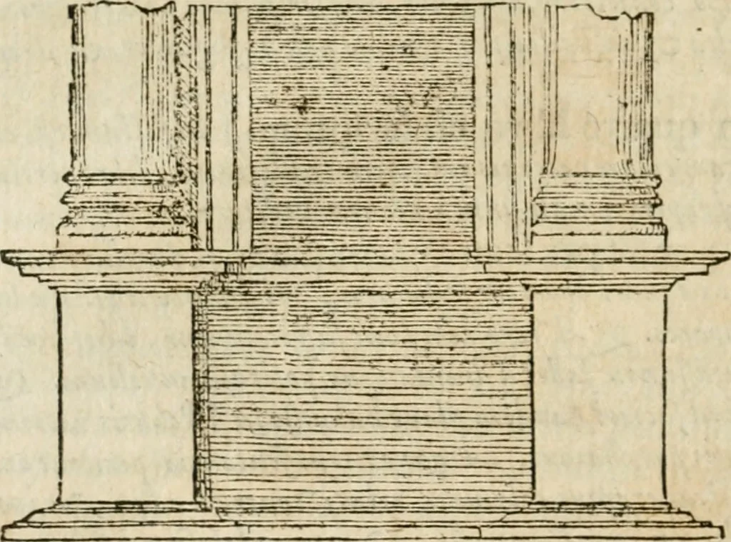 An illustration from M. Vitrvvii Pollionis De architectvra libri decem, ad Caes. Avgvstvm, omnibus omnium editionibus longè emendatiores, collatis veteribus exemplis, 1586, leaf 221