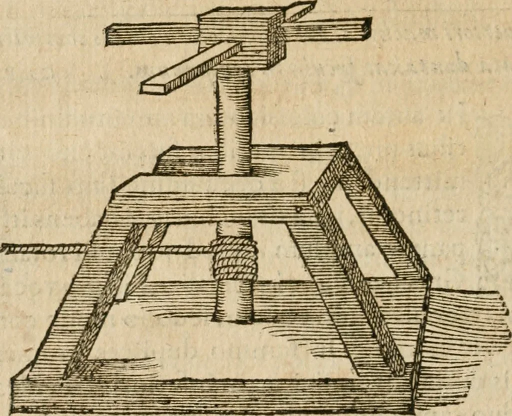 An illustration from M. Vitrvvii Pollionis De architectvra libri decem, ad Caes. Avgvstvm, omnibus omnium editionibus longè emendatiores, collatis veteribus exemplis, 1586, leaf 425