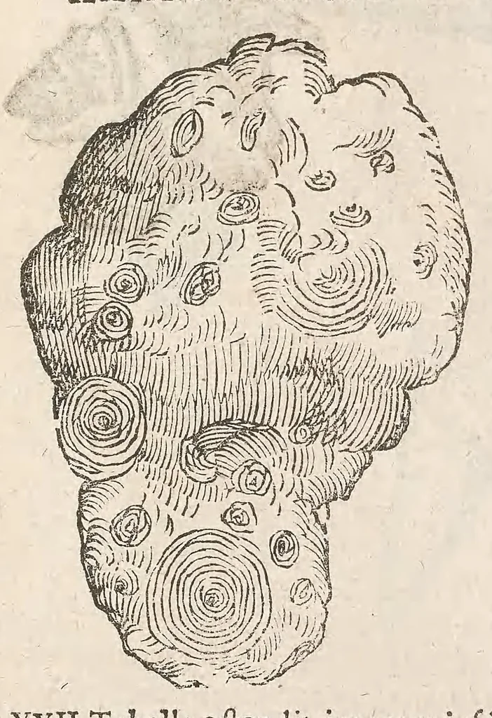 An illustration from Vlyssis Aldrouandi patricii Bononiensis Musaeum metallicum : in libros iiii distributum, 1648, leaf 857