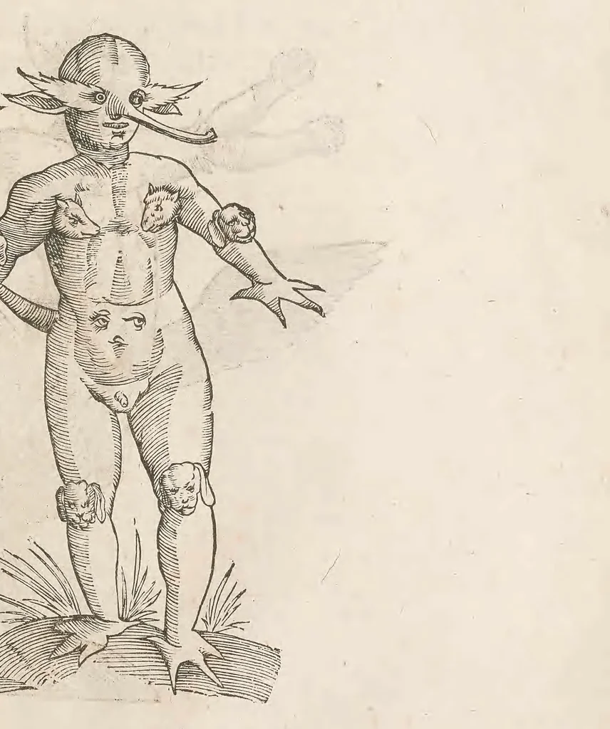 An illustration from Vlyssis Aldrouandi patricii Bononiensis Monstrorum historia : cum Paralipomenis historiae omnium animalium, 1642, leaf 387