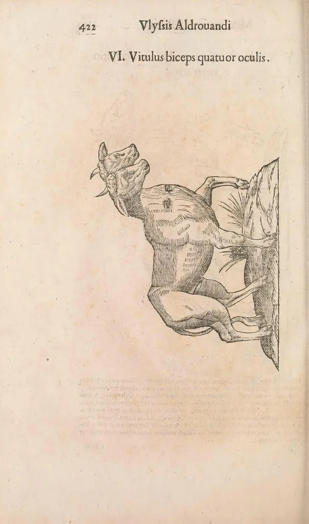 An illustration from Vlyssis Aldrouandi patricii Bononiensis Monstrorum historia : cum Paralipomenis historiae omnium animalium, 1642, leaf 436