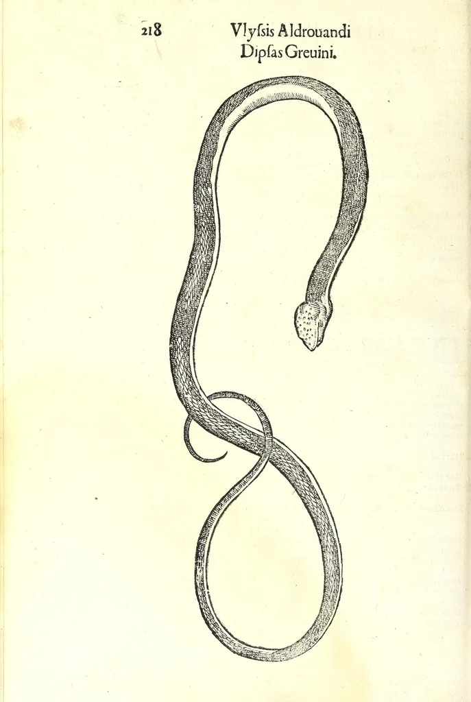 An illustration from Vlyssis Aldrouandi patricii Bononiensis Serpentum et draconu[m] historiae libri duo, 1640, leaf 228