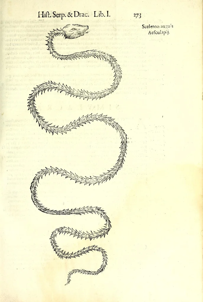 An illustration from Vlyssis Aldrouandi patricii Bononiensis Serpentum et draconu[m] historiae libri duo, 1640, leaf 283