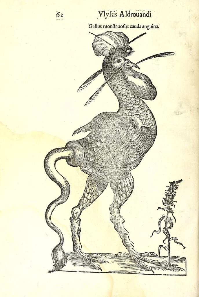 An illustration from Vlyssis Aldrouandi patricii Bononiensis Serpentum et draconu[m] historiae libri duo, 1640, leaf 72