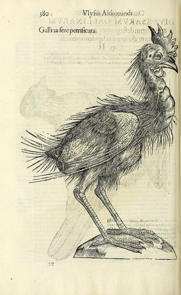 An illustration from Vlyssis Aldrovandi philosophi ac medici Bononiensis historiam naturalem in gymnasio Bononiensi profitentis, Ornithologiae, hoc est, De avibus historiae libri XII ... : cum indice septendecim linguarum copiosissimo, 1599, leaf 326