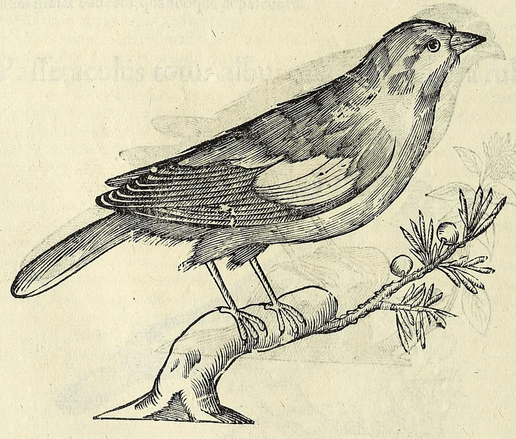 An illustration from Vlyssis Aldrovandi philosophi ac medici Bononiensis historiam naturalem in gymnasio Bononiensi profitentis, Ornithologiae, hoc est, De avibus historiae libri XII ... : cum indice septendecim linguarum copiosissimo, 1599, leaf 576