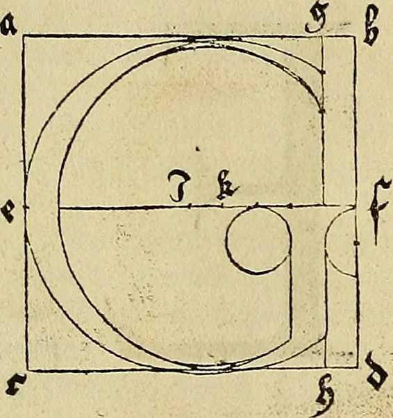 An illustration from Vnderweysung der Messung : mit dem Zirkel vn[d] Richtscheyt in Linien, Ebnen vnnd gantzen Corporen, 1525, leaf 119