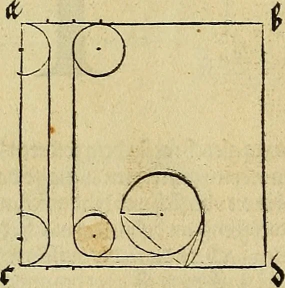 An illustration from Vnderweysung der Messung : mit dem Zirkel vn[d] Richtscheyt in Linien, Ebnen vnnd gantzen Corporen, 1525, leaf 121
