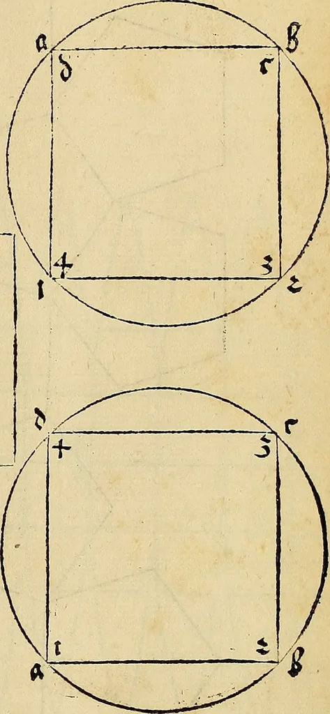 An illustration from Vnderweysung der Messung : mit dem Zirkel vn[d] Richtscheyt in Linien, Ebnen vnnd gantzen Corporen, 1525, leaf 144